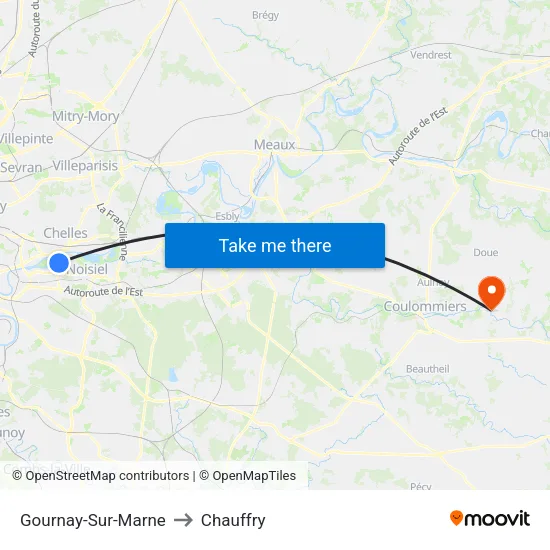 Gournay-Sur-Marne to Chauffry map