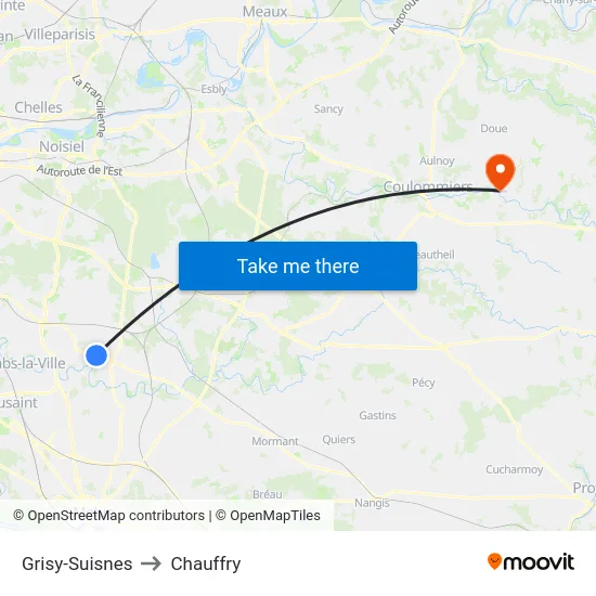 Grisy-Suisnes to Chauffry map