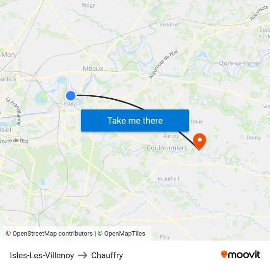 Isles-Les-Villenoy to Chauffry map