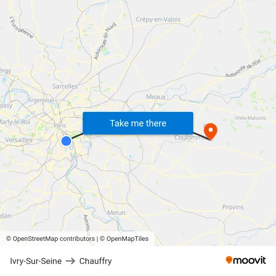 Ivry-Sur-Seine to Chauffry map
