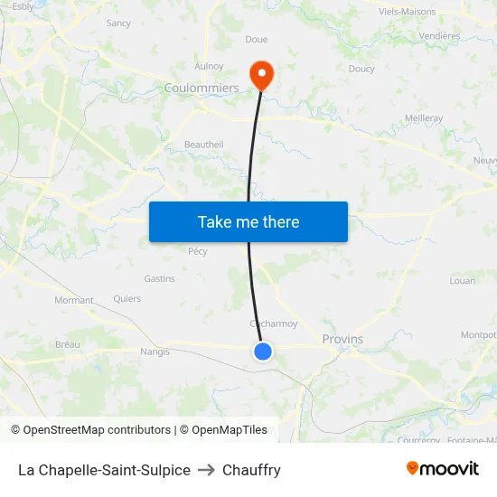 La Chapelle-Saint-Sulpice to Chauffry map