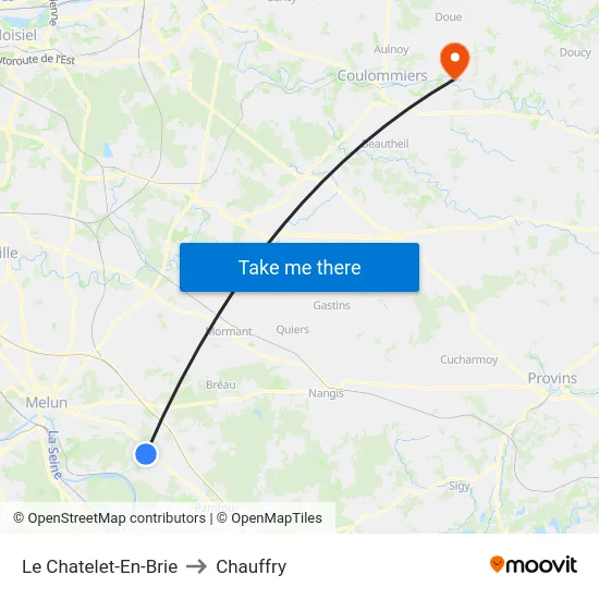 Le Chatelet-En-Brie to Chauffry map