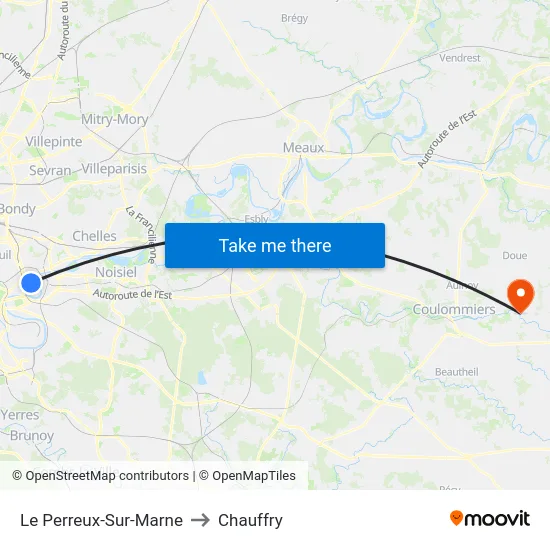 Le Perreux-Sur-Marne to Chauffry map