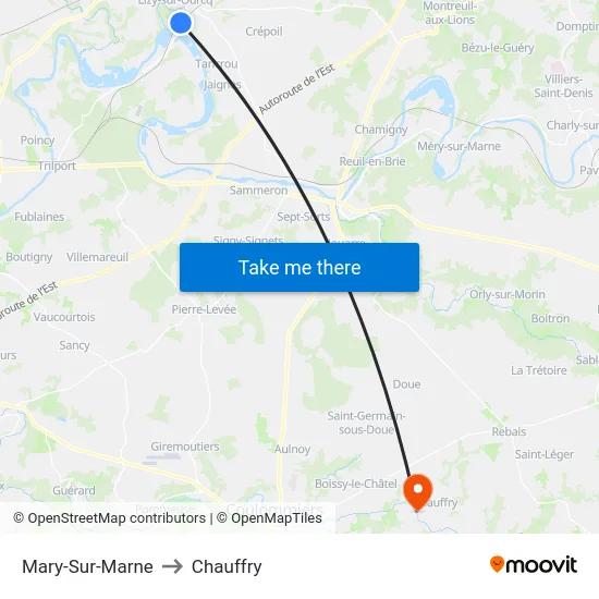 Mary-Sur-Marne to Chauffry map