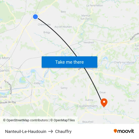 Nanteuil-Le-Haudouin to Chauffry map