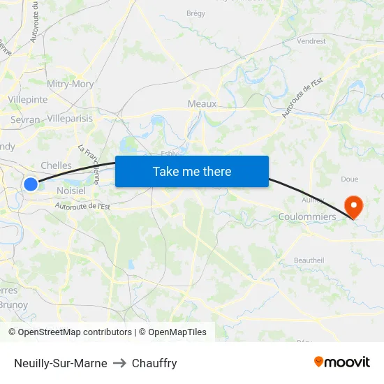 Neuilly-Sur-Marne to Chauffry map