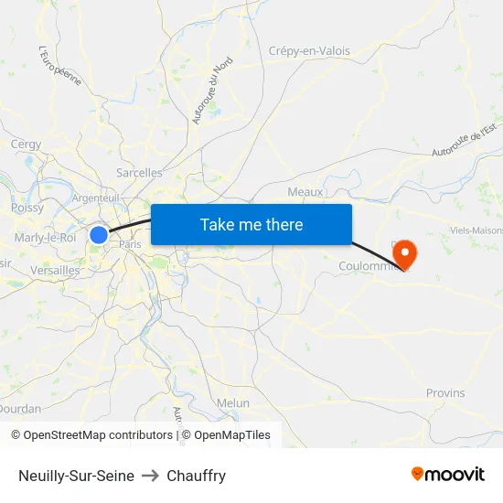 Neuilly-Sur-Seine to Chauffry map