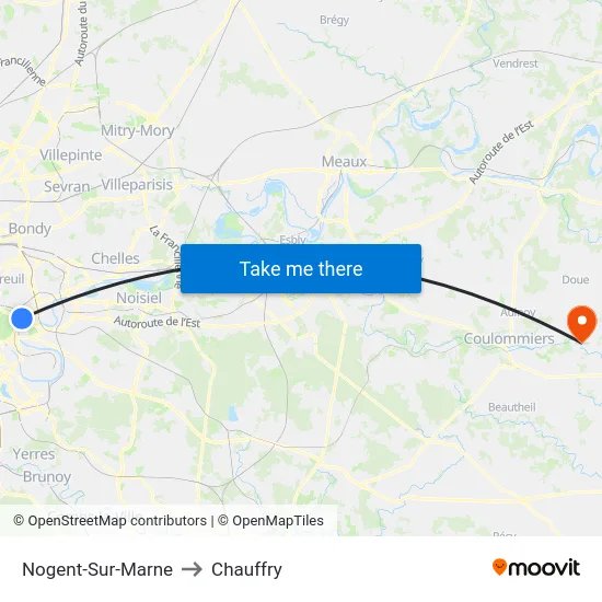 Nogent-Sur-Marne to Chauffry map