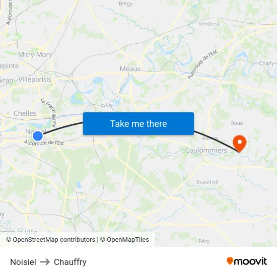 Noisiel to Chauffry map