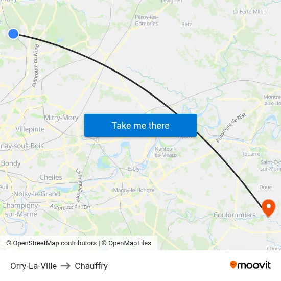 Orry-La-Ville to Chauffry map