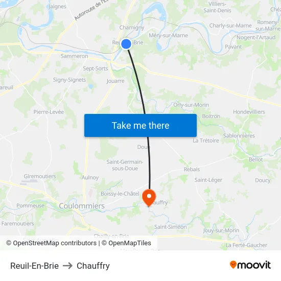 Reuil-En-Brie to Chauffry map