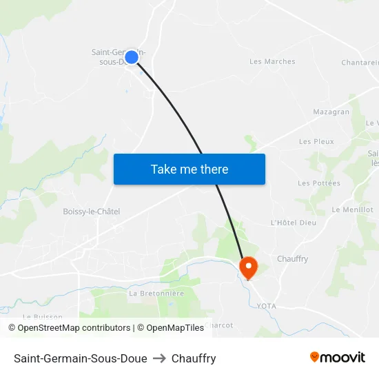 Saint-Germain-Sous-Doue to Chauffry map
