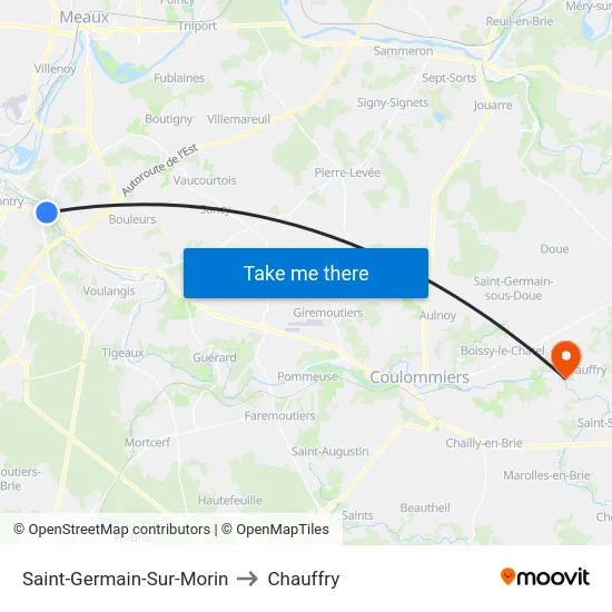 Saint-Germain-Sur-Morin to Chauffry map
