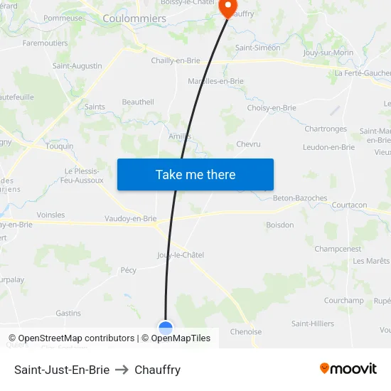 Saint-Just-En-Brie to Chauffry map