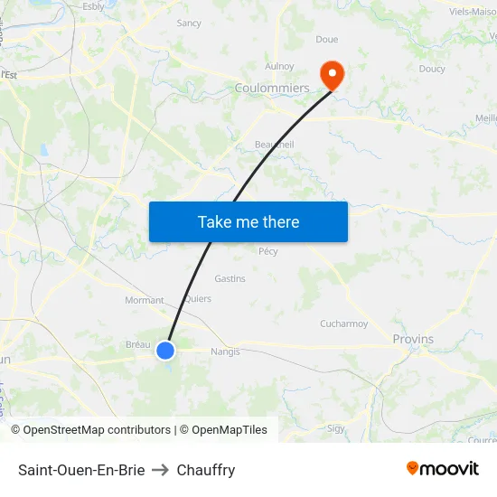 Saint-Ouen-En-Brie to Chauffry map