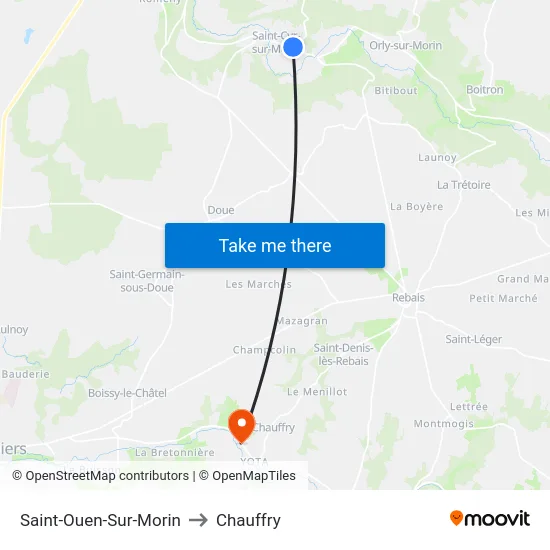 Saint-Ouen-Sur-Morin to Chauffry map