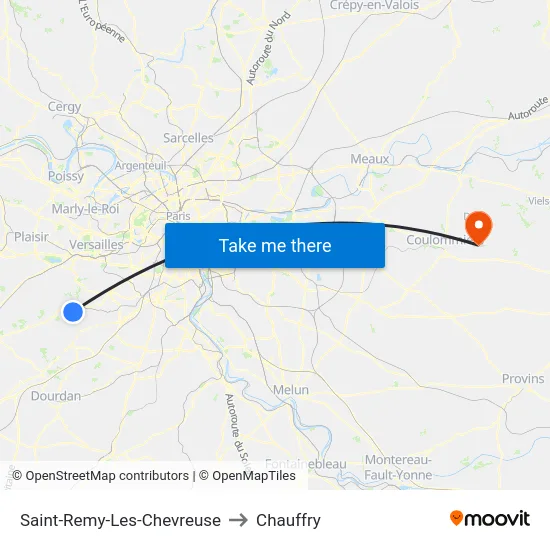 Saint-Remy-Les-Chevreuse to Chauffry map