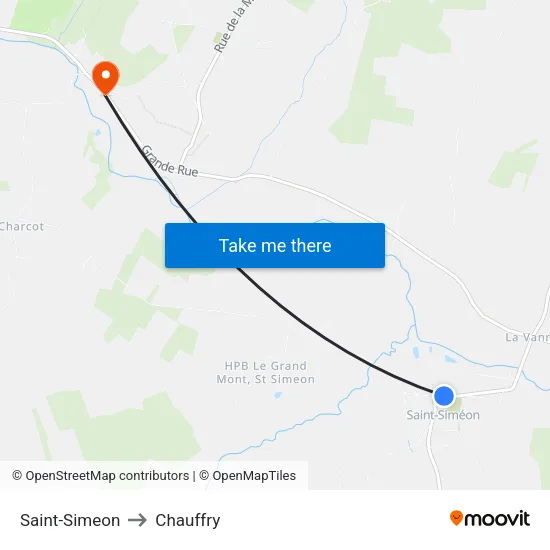 Saint-Simeon to Chauffry map