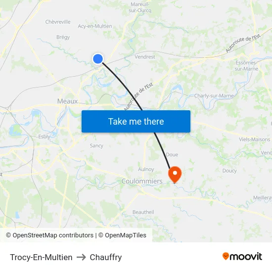 Trocy-En-Multien to Chauffry map