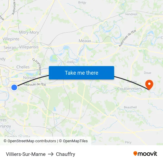 Villiers-Sur-Marne to Chauffry map