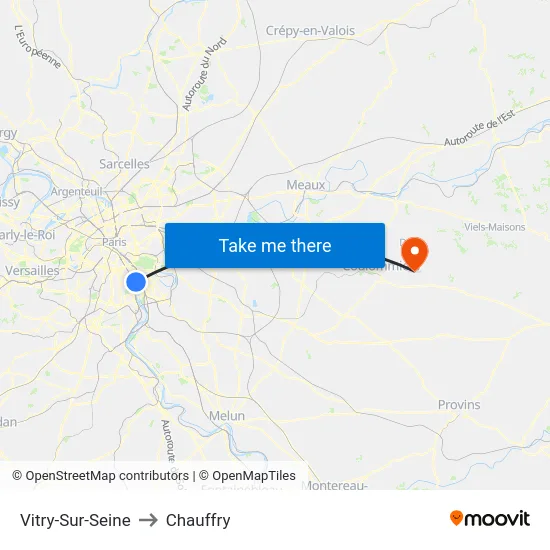 Vitry-Sur-Seine to Chauffry map