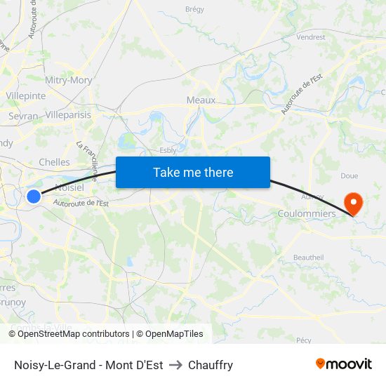 Noisy-Le-Grand - Mont D'Est to Chauffry map
