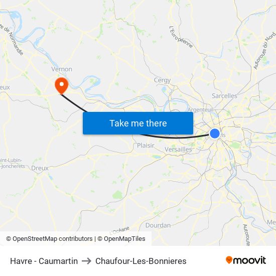 Havre - Caumartin to Chaufour-Les-Bonnieres map