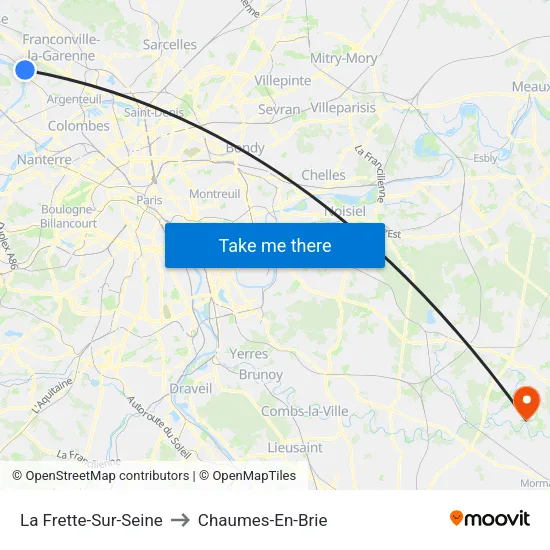 La Frette-Sur-Seine to Chaumes-En-Brie map