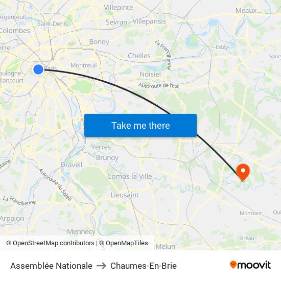 Assemblée Nationale to Chaumes-En-Brie map