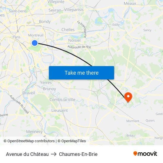Avenue du Château to Chaumes-En-Brie map