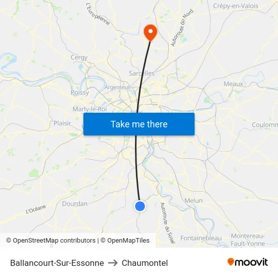 Ballancourt-Sur-Essonne to Chaumontel map