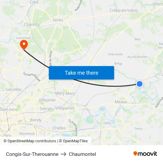Congis-Sur-Therouanne to Chaumontel map