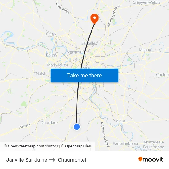 Janville-Sur-Juine to Chaumontel map
