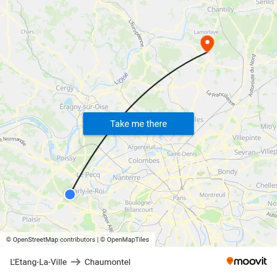 L'Etang-La-Ville to Chaumontel map