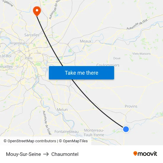 Mouy-Sur-Seine to Chaumontel map