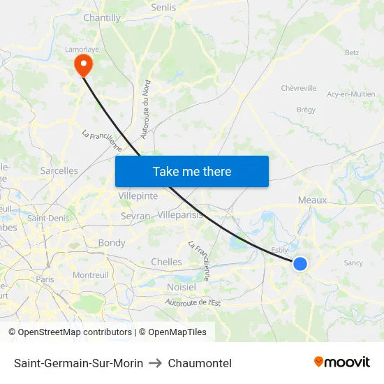 Saint-Germain-Sur-Morin to Chaumontel map