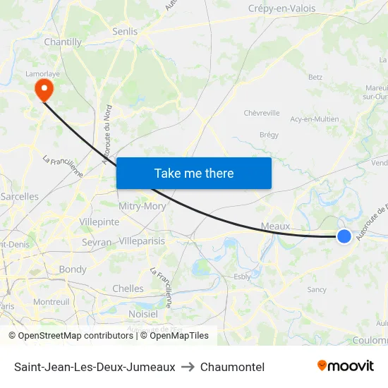 Saint-Jean-Les-Deux-Jumeaux to Chaumontel map