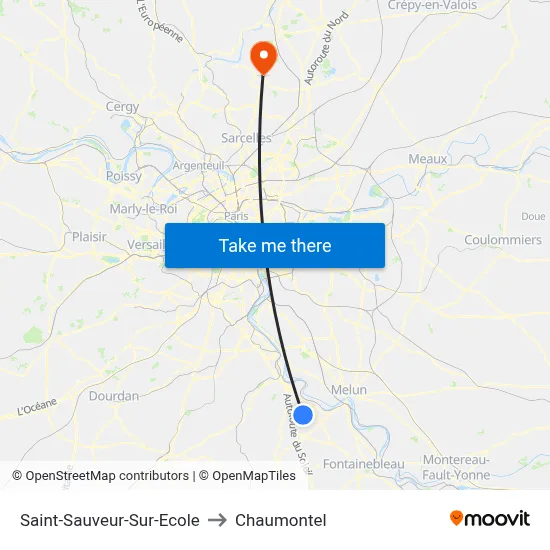 Saint-Sauveur-Sur-Ecole to Chaumontel map