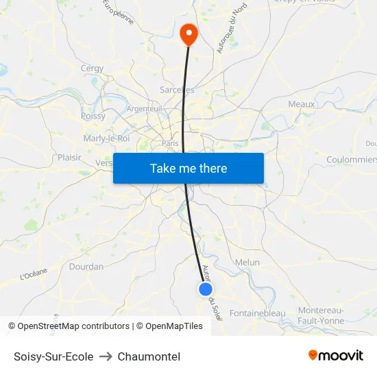 Soisy-Sur-Ecole to Chaumontel map