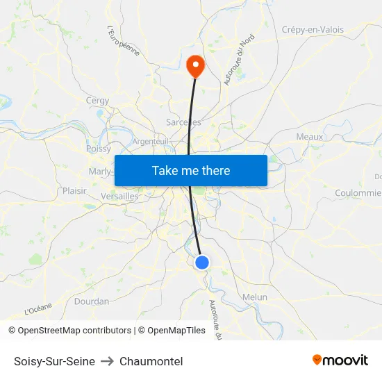 Soisy-Sur-Seine to Chaumontel map
