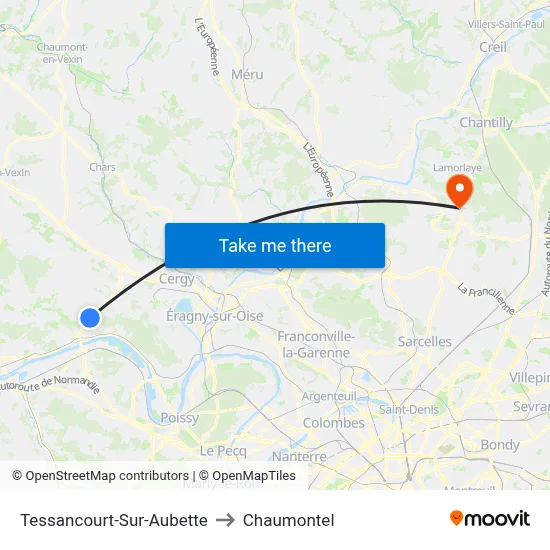 Tessancourt-Sur-Aubette to Chaumontel map