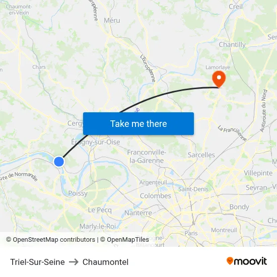 Triel-Sur-Seine to Chaumontel map