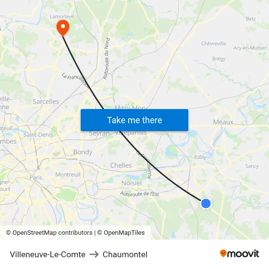Villeneuve-Le-Comte to Chaumontel map