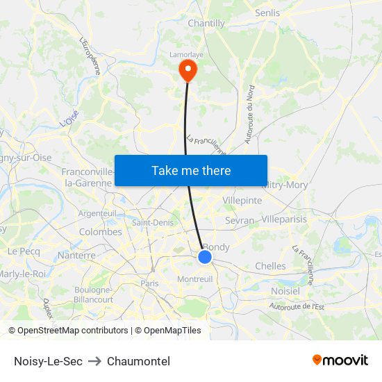 Noisy-Le-Sec to Chaumontel map