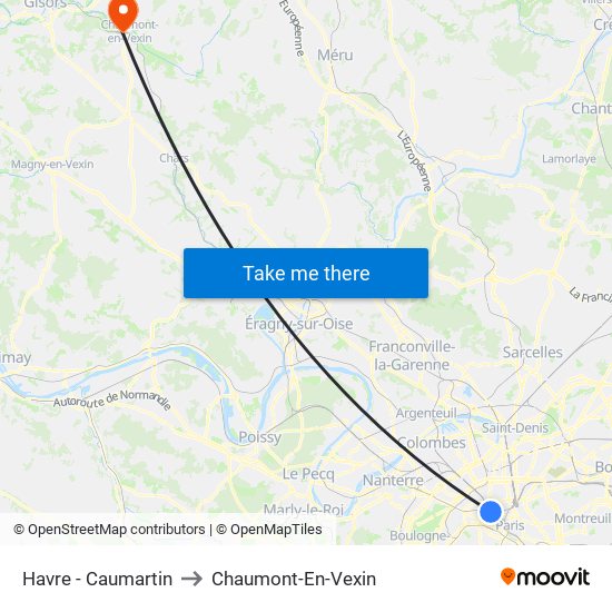 Havre - Caumartin to Chaumont-En-Vexin map