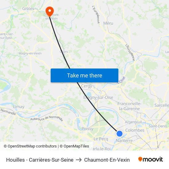 Houilles - Carrières-Sur-Seine to Chaumont-En-Vexin map
