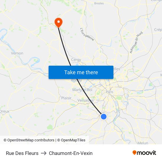 Rue Des Fleurs to Chaumont-En-Vexin map
