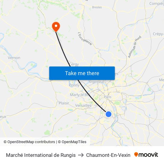 Marché International de Rungis to Chaumont-En-Vexin map