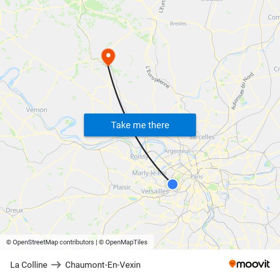 La Colline to Chaumont-En-Vexin map