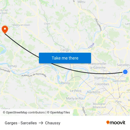 Garges - Sarcelles to Chaussy map